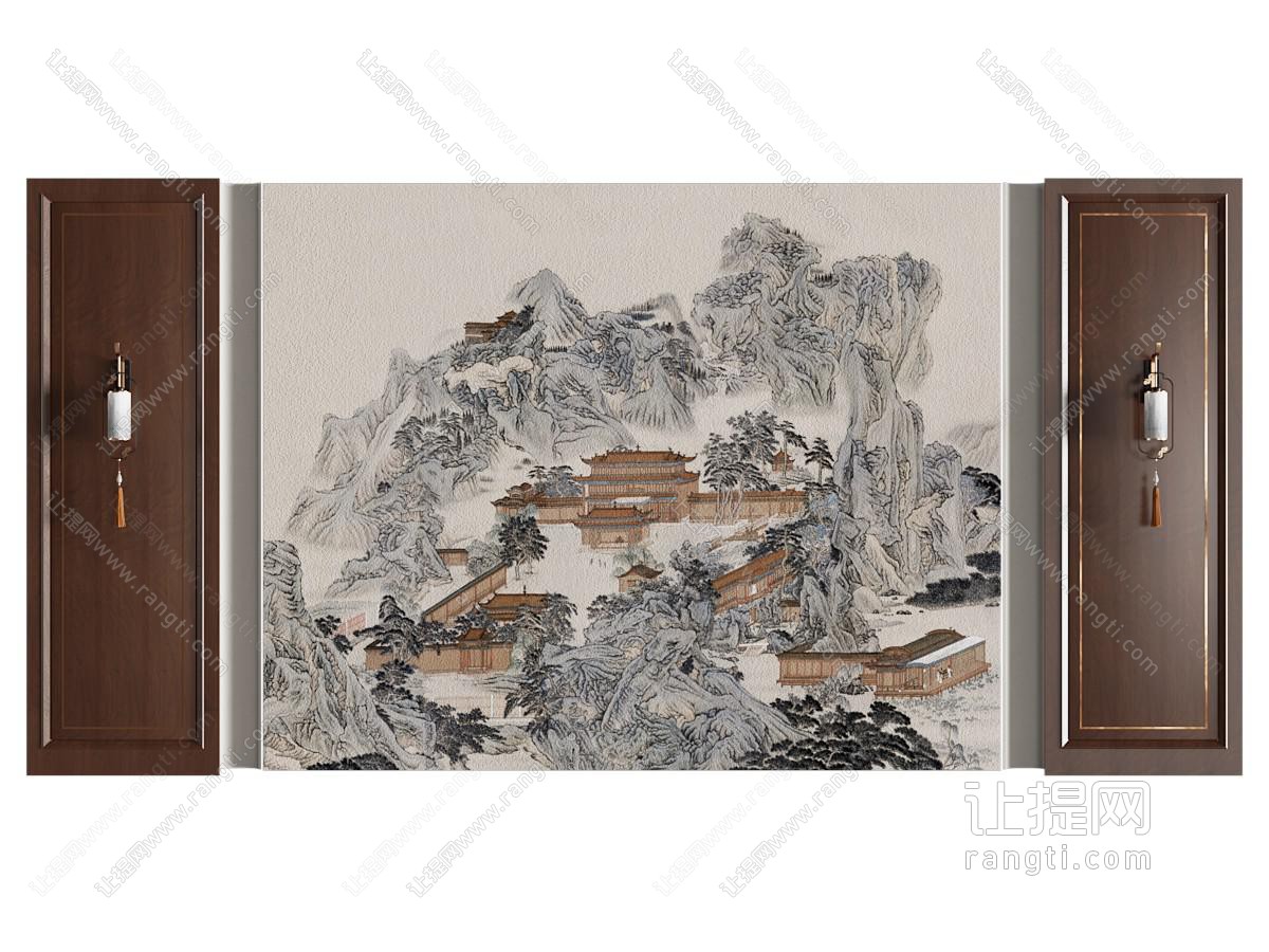 新中式玄关背景墙