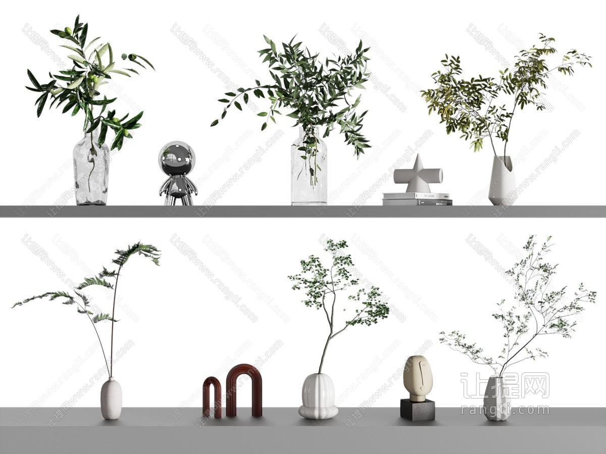 现代花瓶花卉 摆件