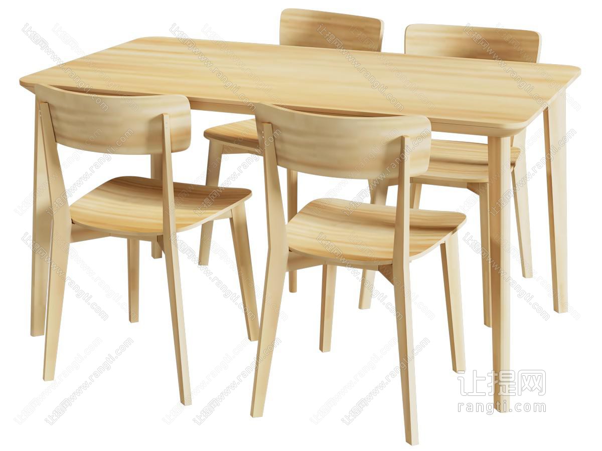 北欧简约实木餐桌椅
