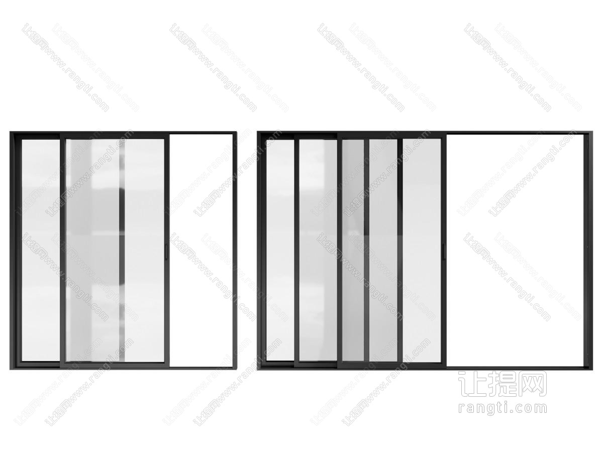 现代玻璃推拉门