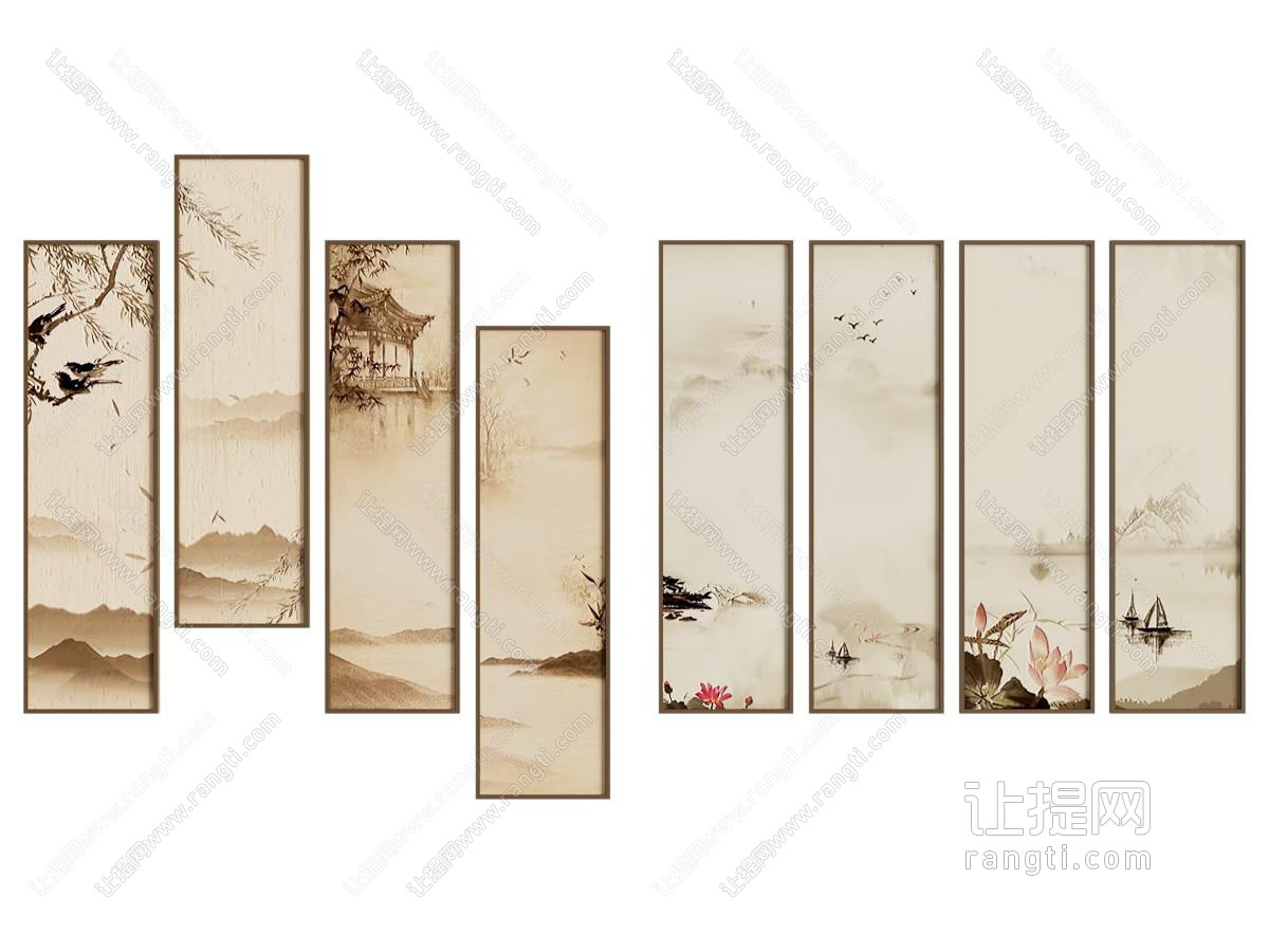 新中式挂画 水墨画 山水画