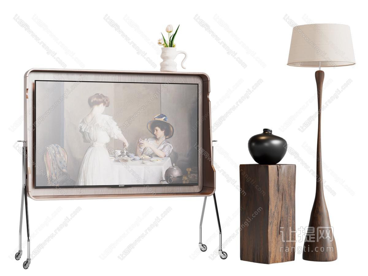 中古风支架电视机