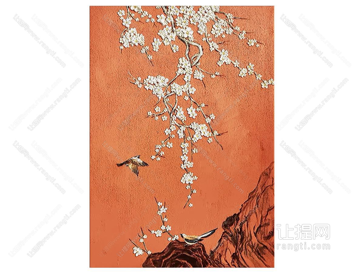 新中式装饰画 梅花画