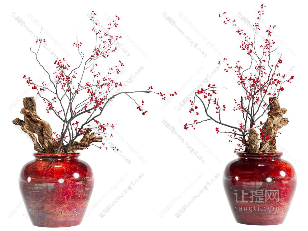 陶艺花瓶花卉