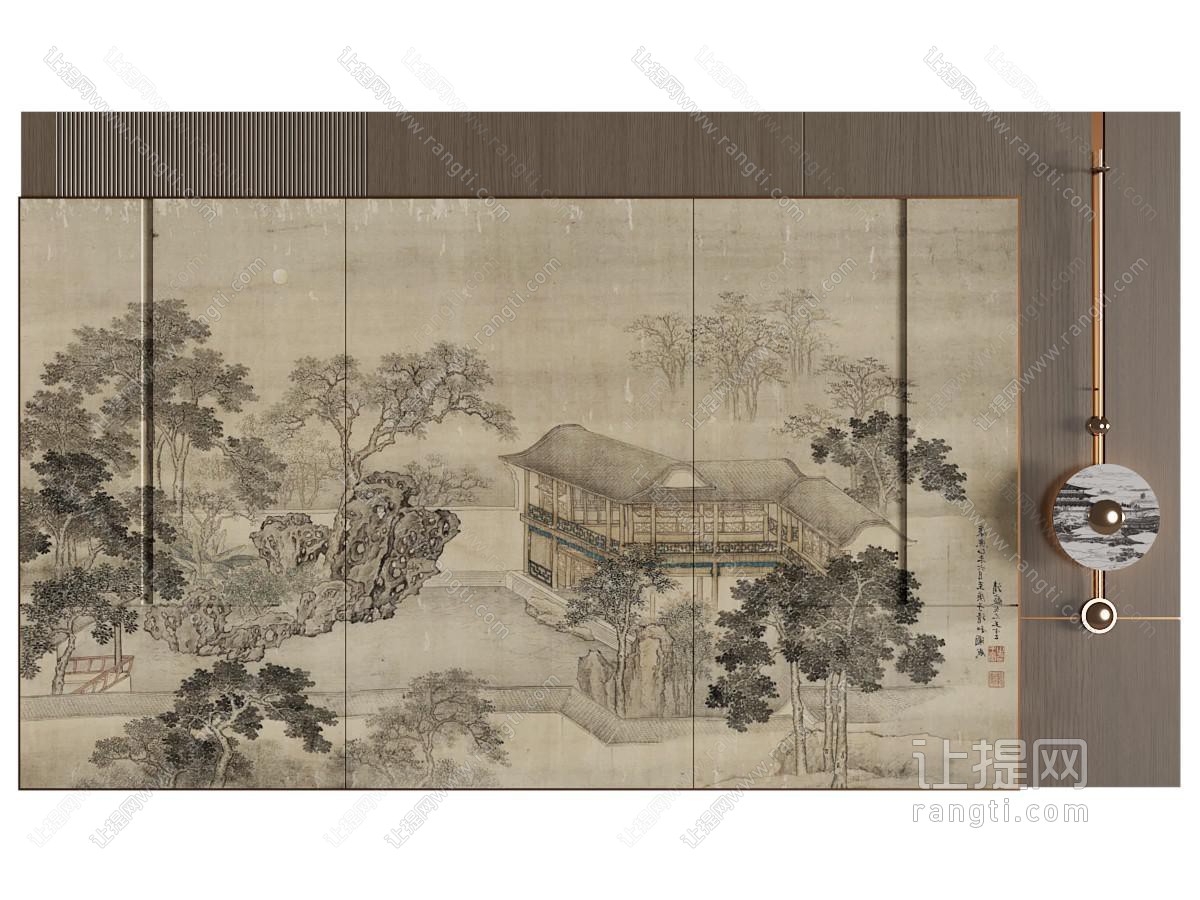 新中式沙发背景墙