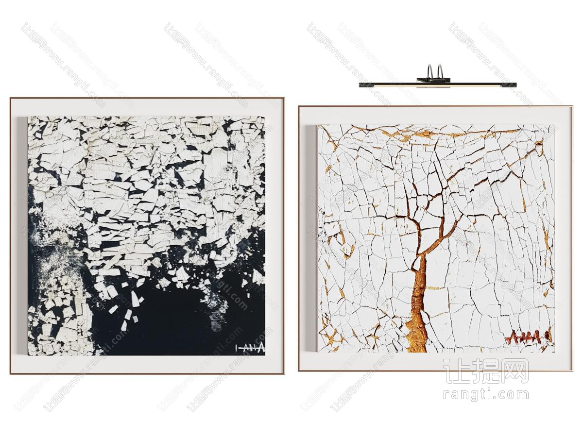 侘寂极简抽象挂画 抽象艺术挂画 肌理画 挂画组合