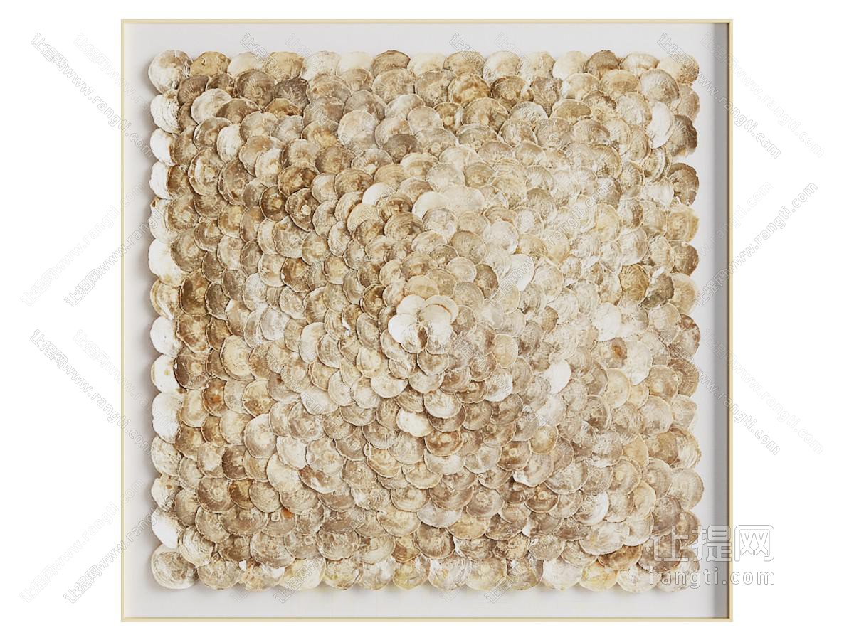 现代简约抽象挂画 贝壳立体艺术挂画 肌理画 抽象画