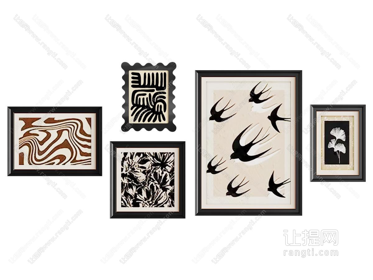 中古复古组合画