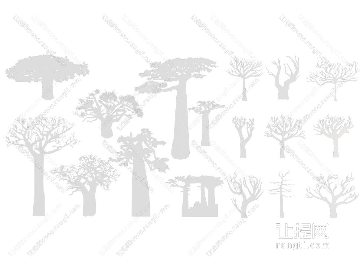 现代树枝剪影墙饰