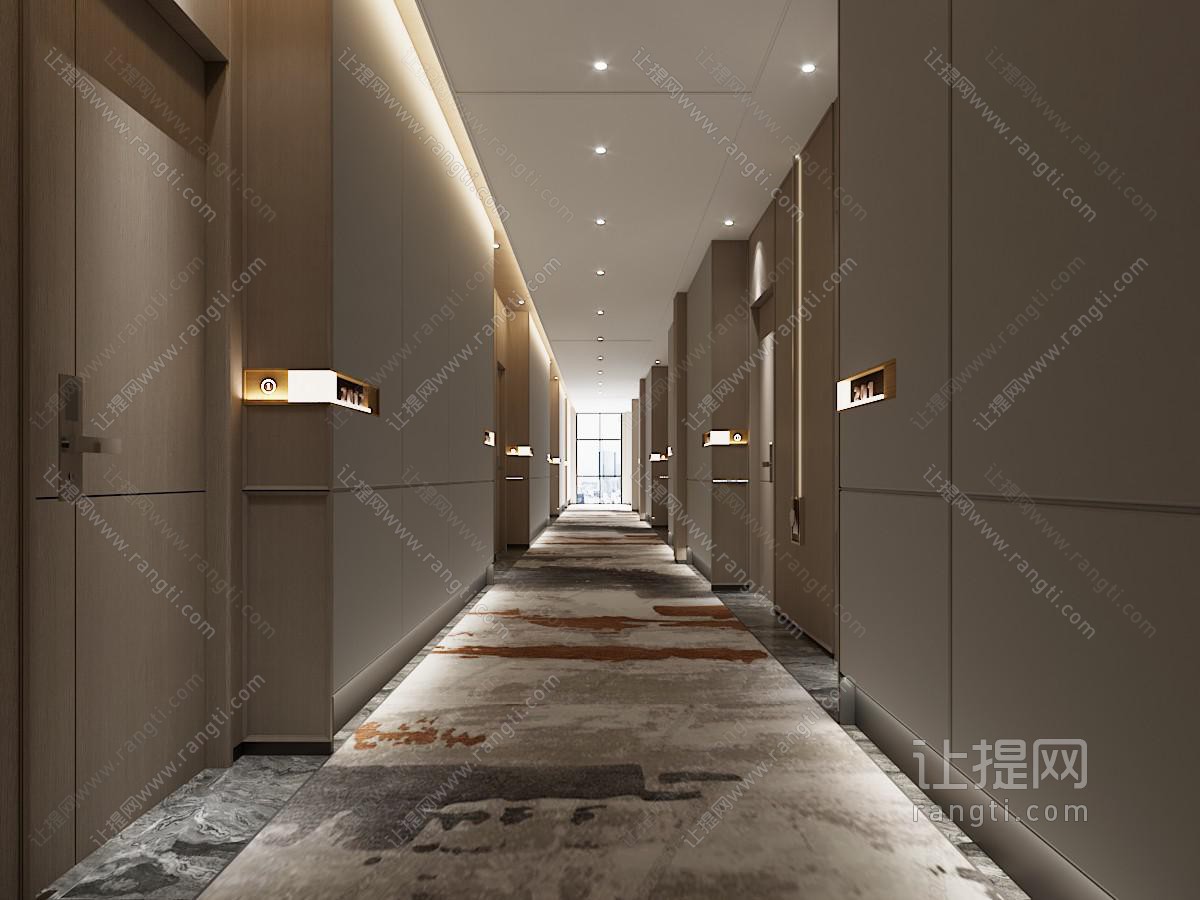 现代酒店走廊过道