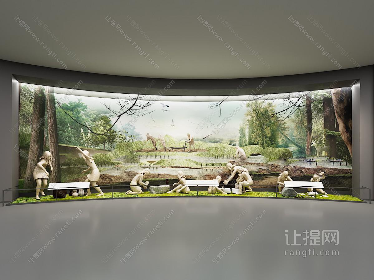 史前文明农耕 捕猎 生活场景