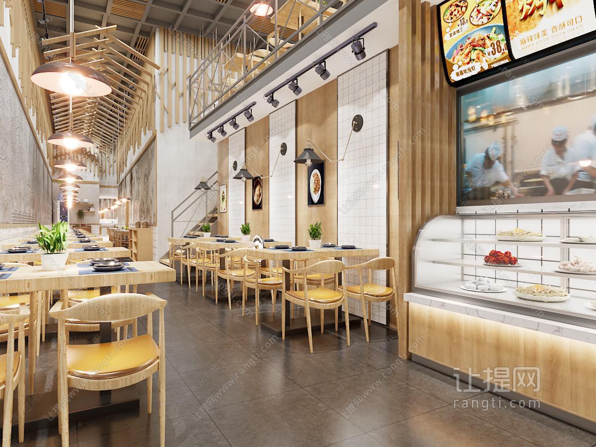 新中式饭店餐馆就餐区