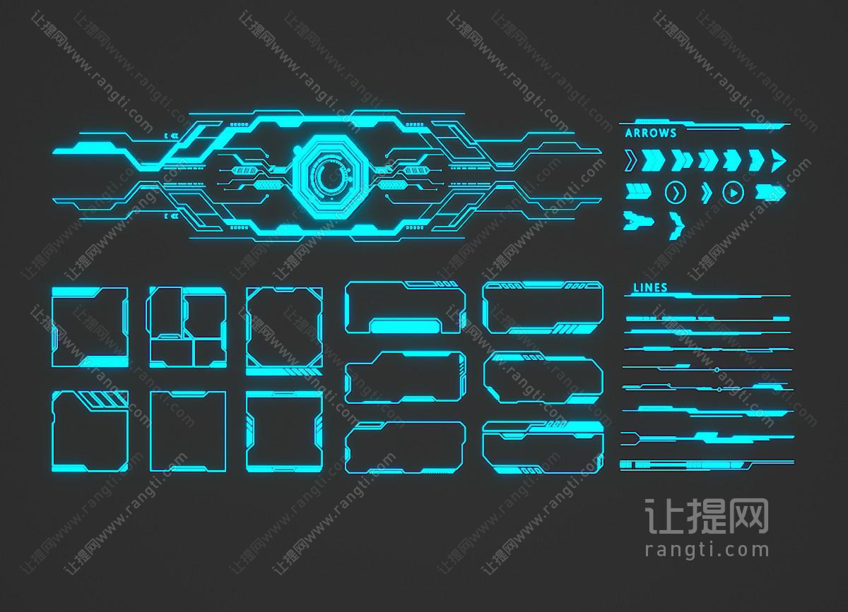 现代科技图案背景墙 图标
