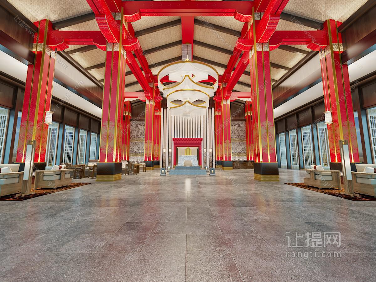 新中式大堂前台接待