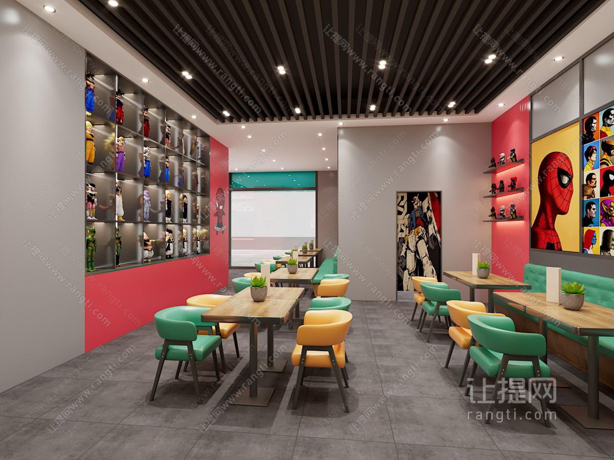 工业风炸鸡汉堡店