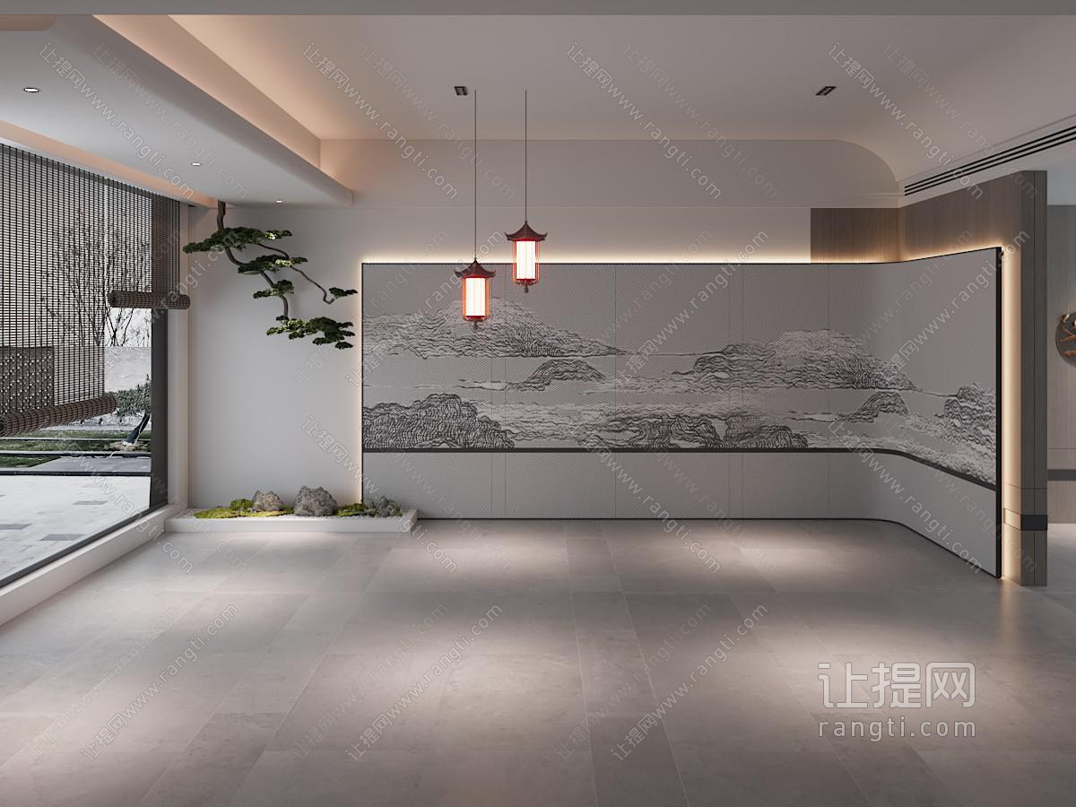 新中式意境背景墙