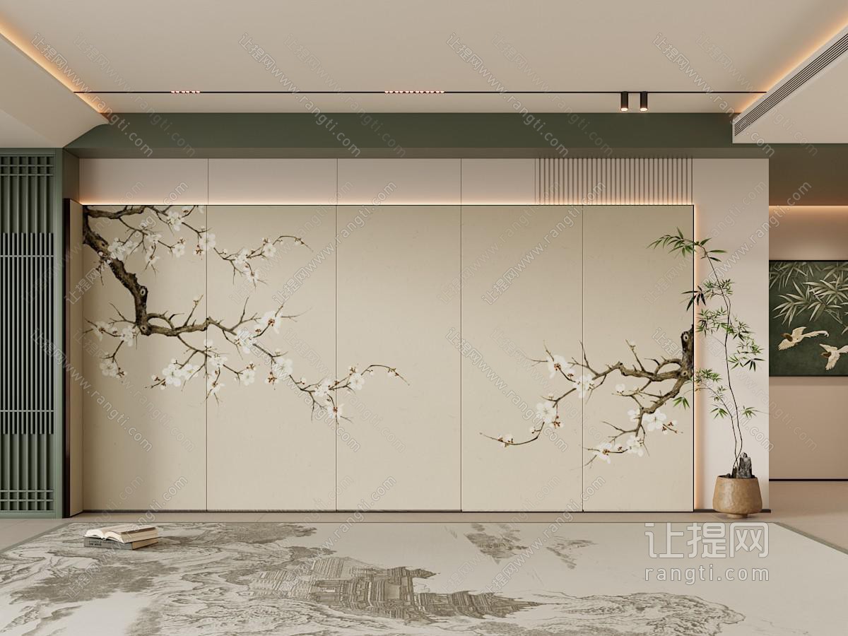 新中式沙发背景墙