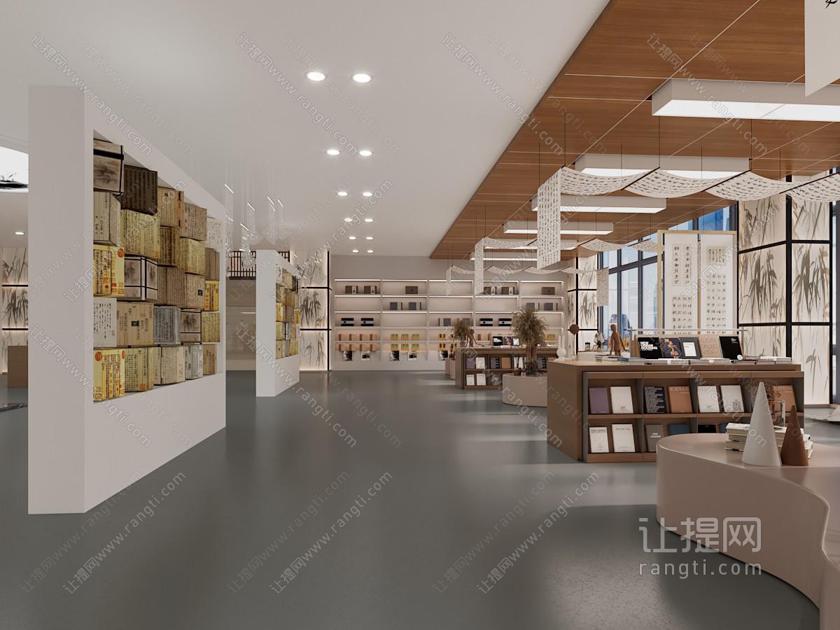 现代简约书法字画专卖店 商业空间