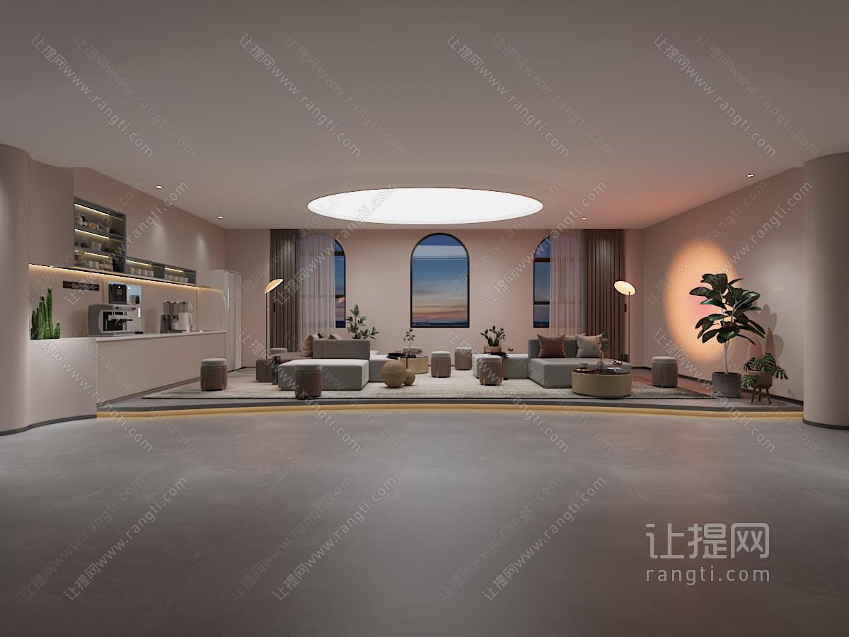 现代休闲接待水吧区