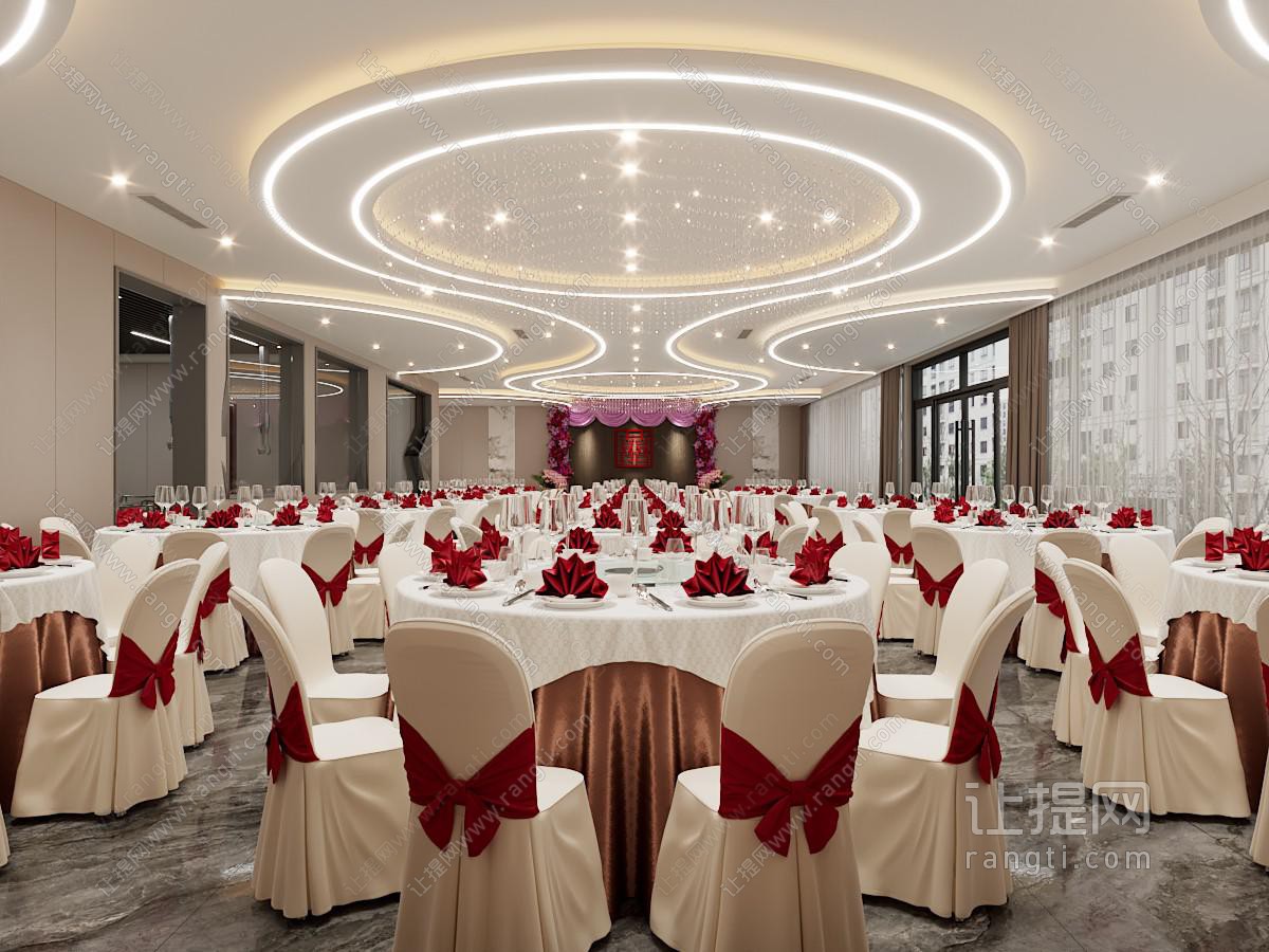现代酒店婚宴就餐区