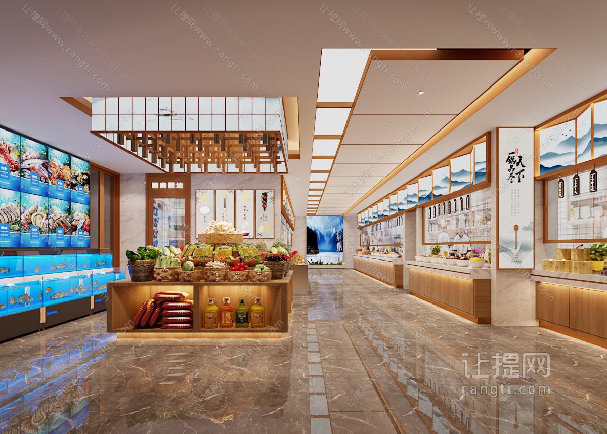 餐厅 明档 吧台