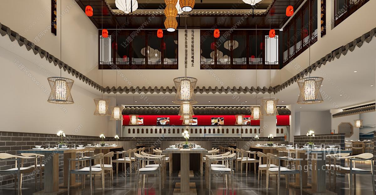 中式新中式餐饮空间 餐厅
