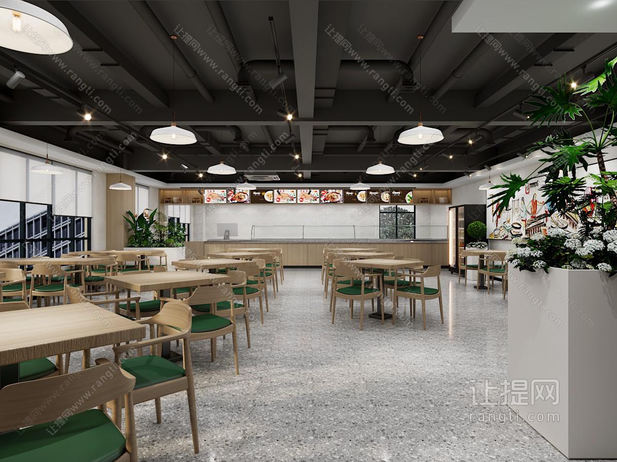 现代社区食堂 食堂 餐厅售卖区