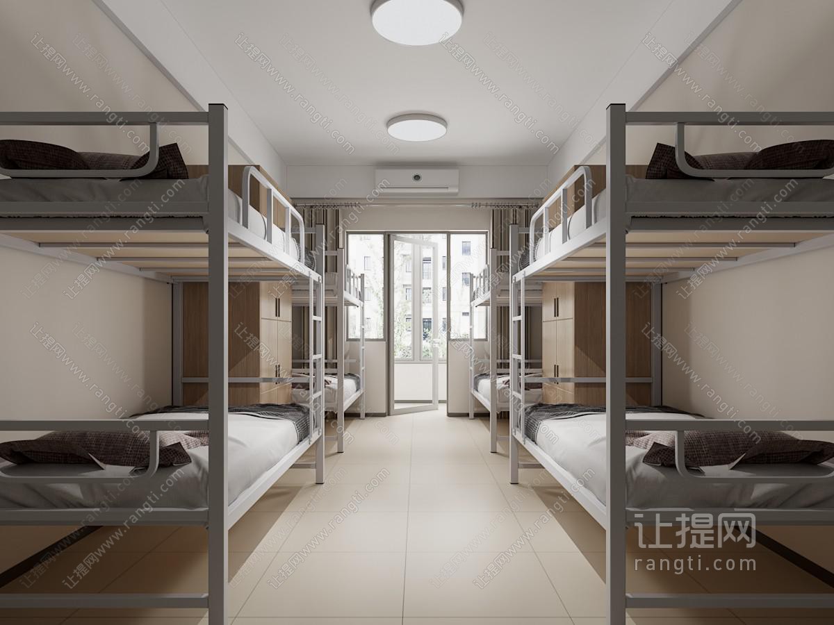 现代学校宿舍 上下铺
