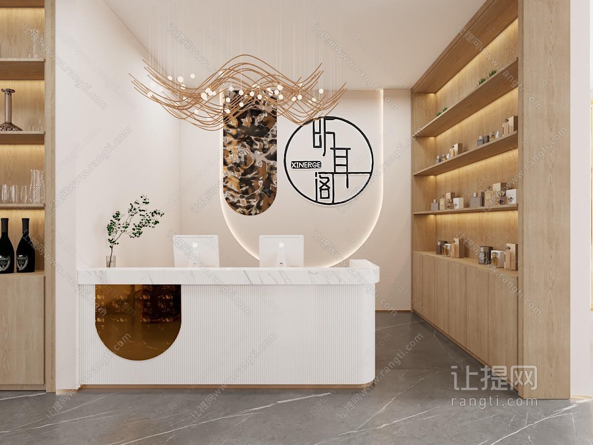 现代轻奢美容院前台接待