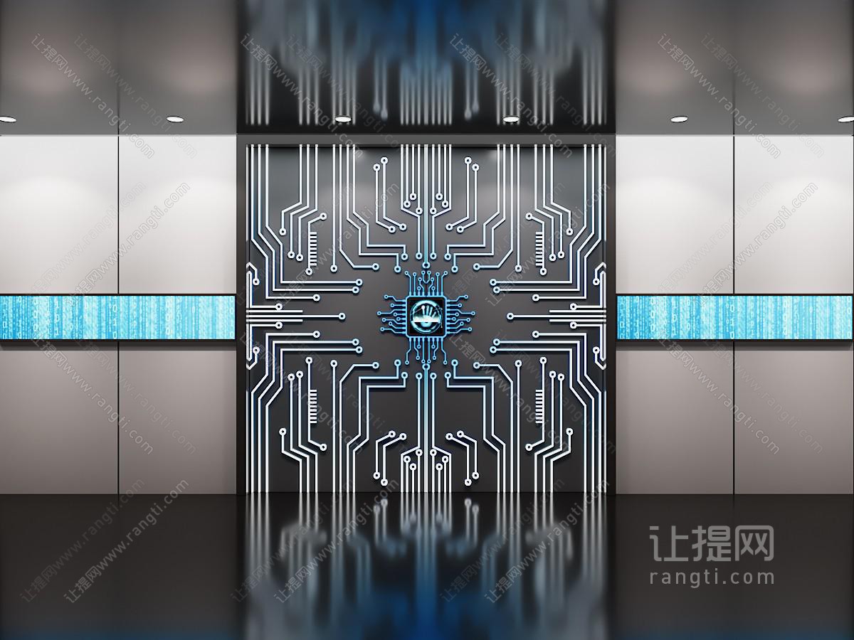 展厅 展览 展示 芯片 电路板 感应门 电动门 互动展项