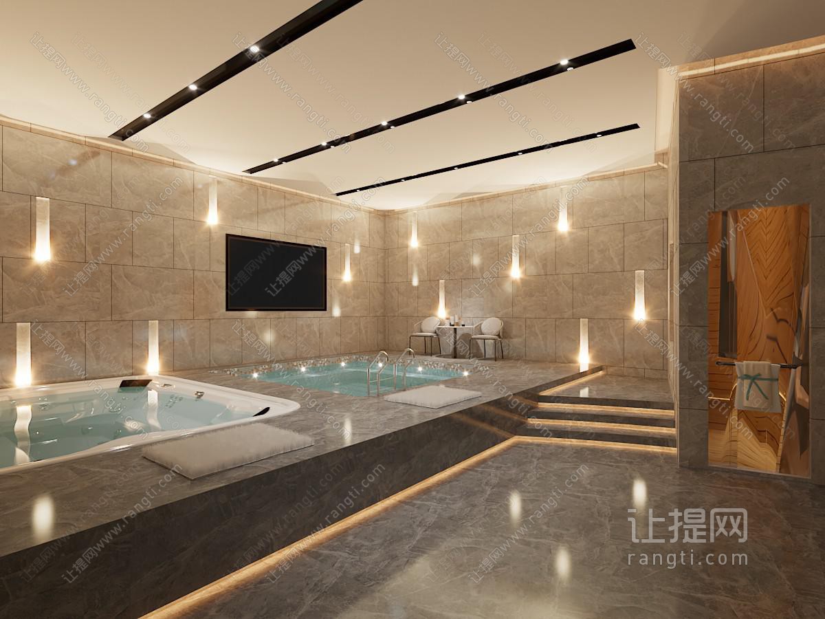 现代会所SPA桑拿娱乐空间