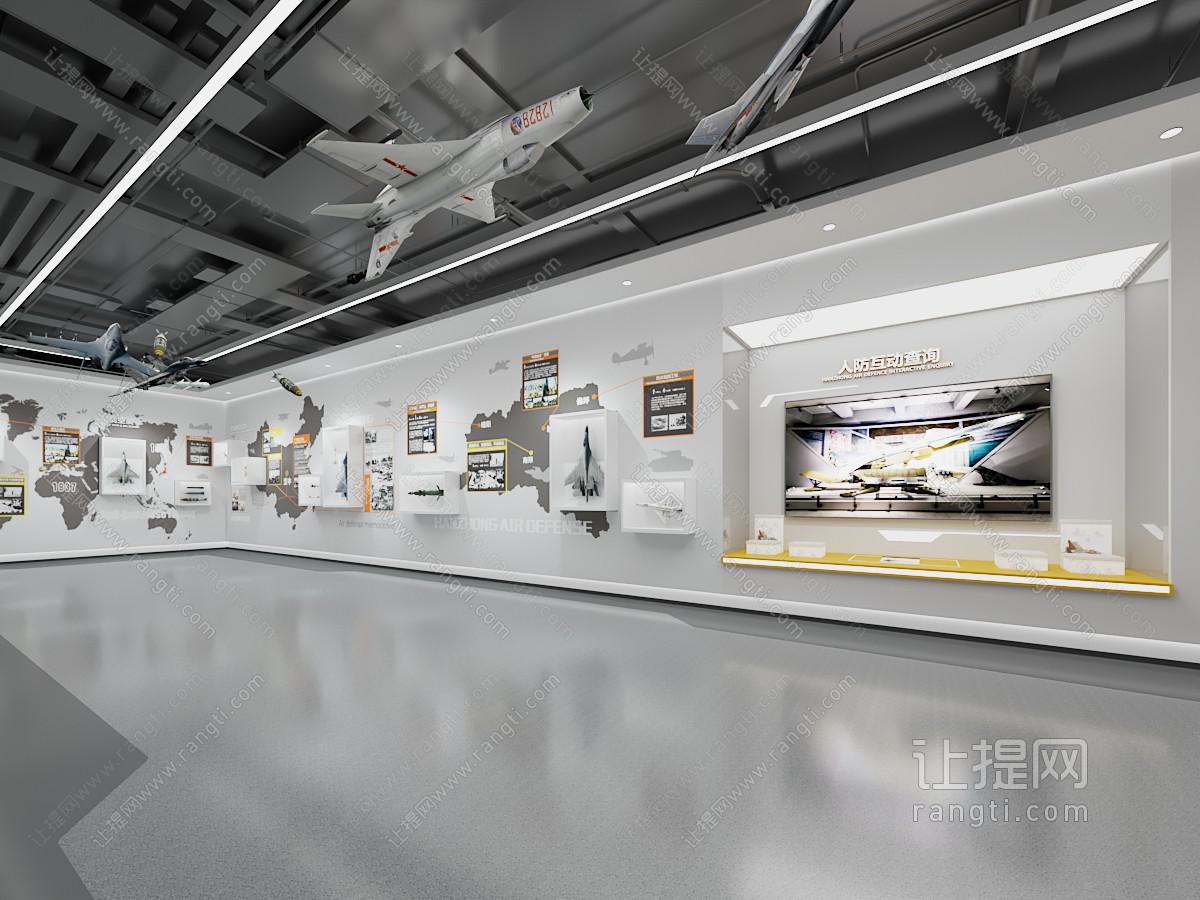 现代展厅 国防科普体验馆 飞机轰炸历史 飞机导弹