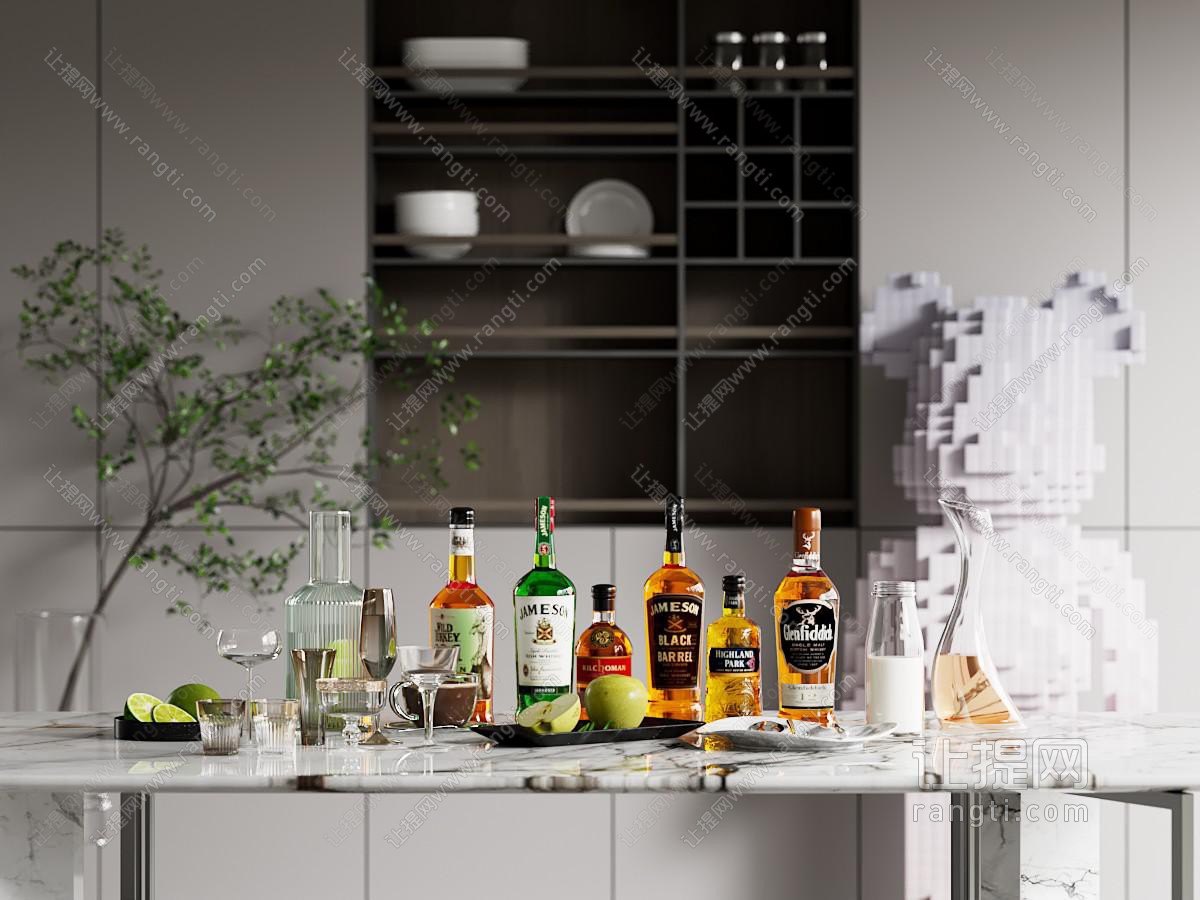 酒水 茶歇 摆件组合
