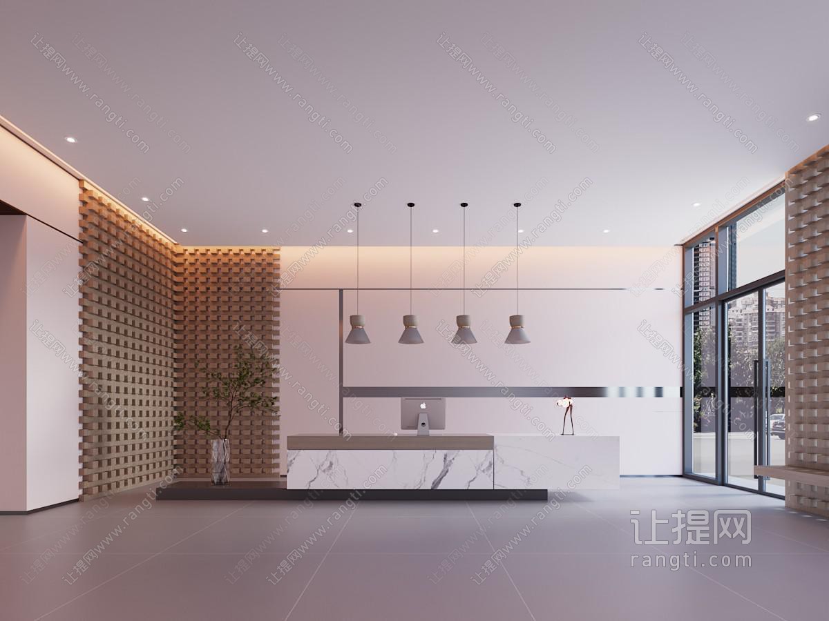 现代办公前台接待台