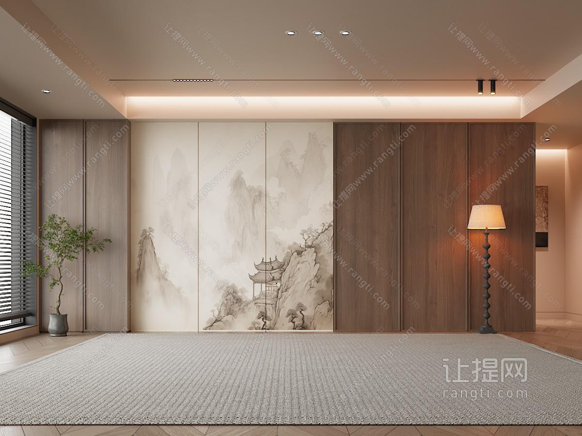 中古侘寂沙发背景墙