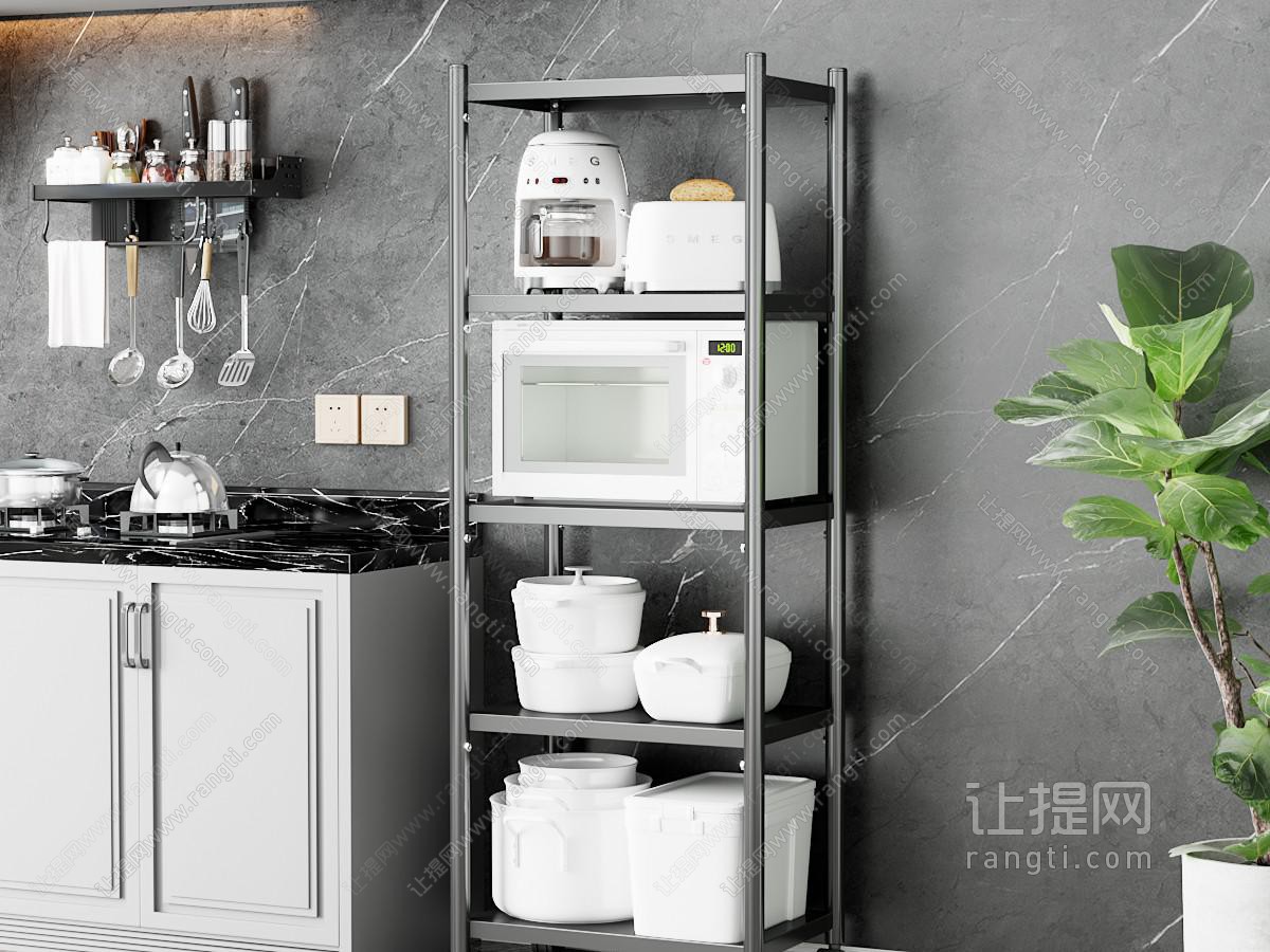 现代厨房置物收纳架