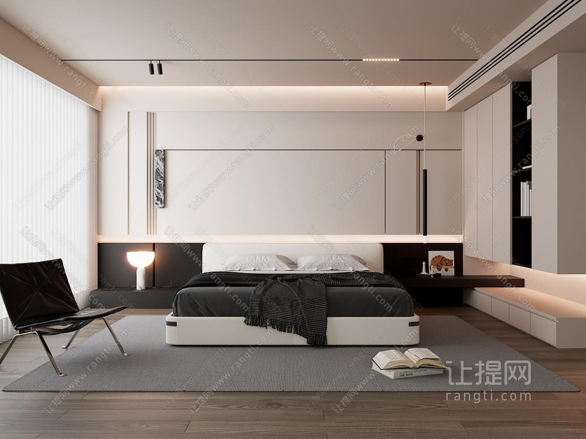 现代极简家居卧室