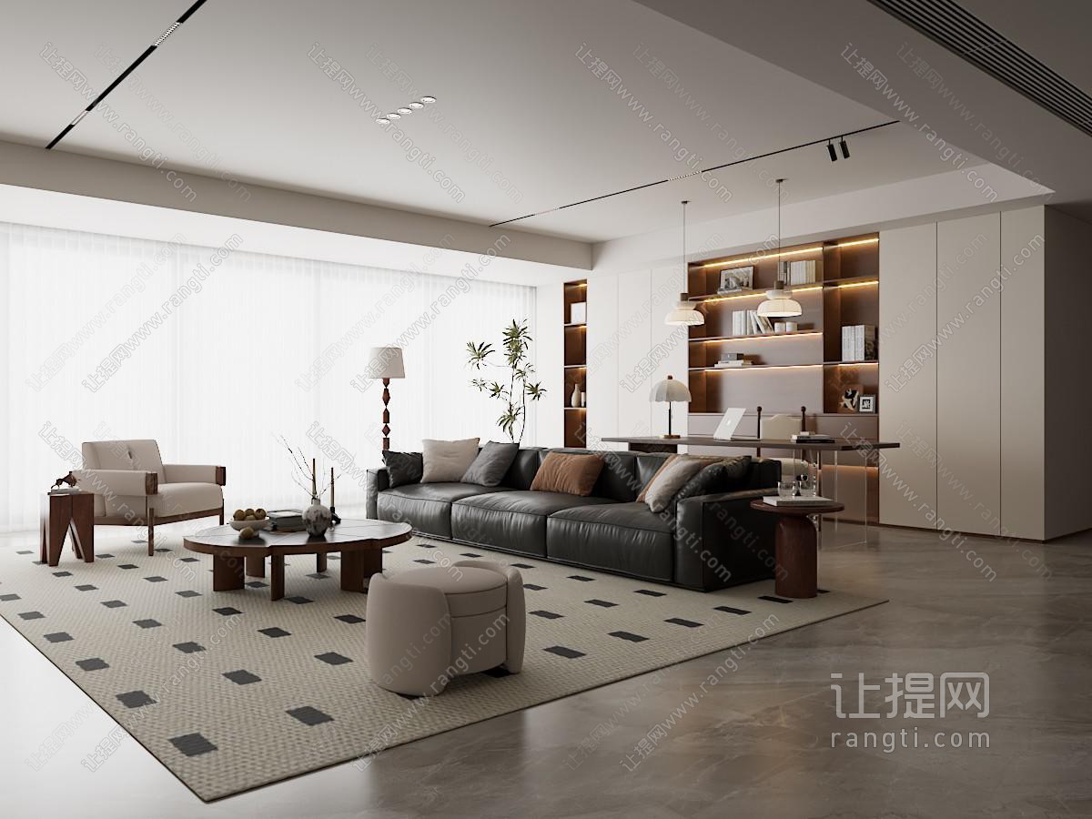 现代中古家居客厅