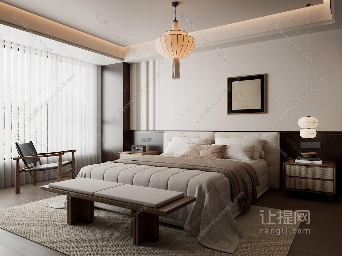 现代中古家居卧室