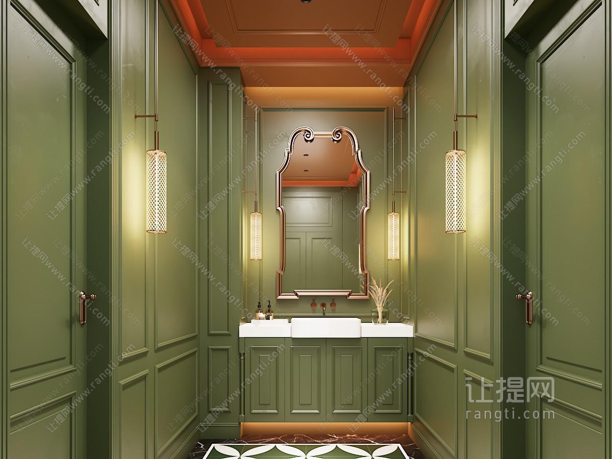 美式酒店卫生间