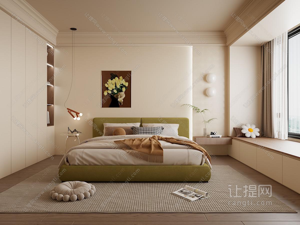 奶油简约家居卧室