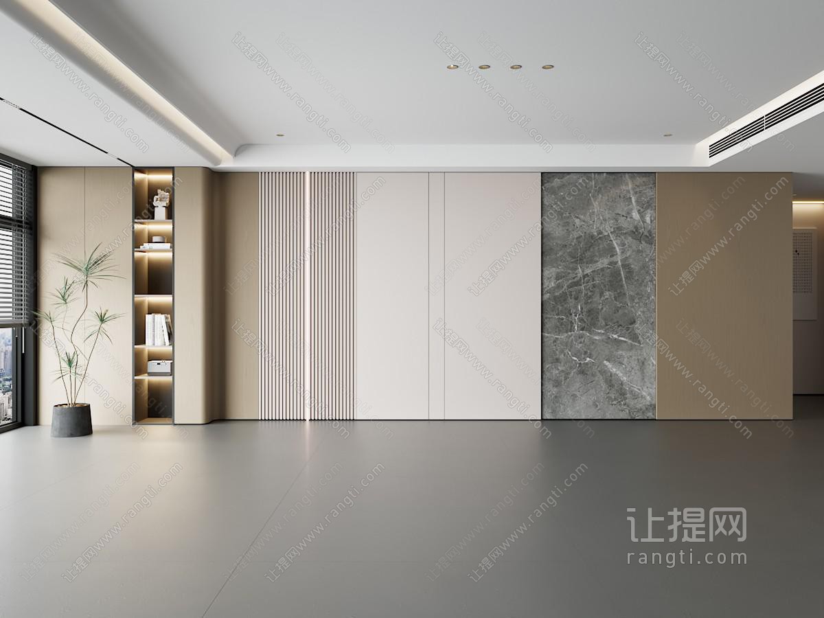 现代客厅沙发背景 硬包背景墙 木饰面背景