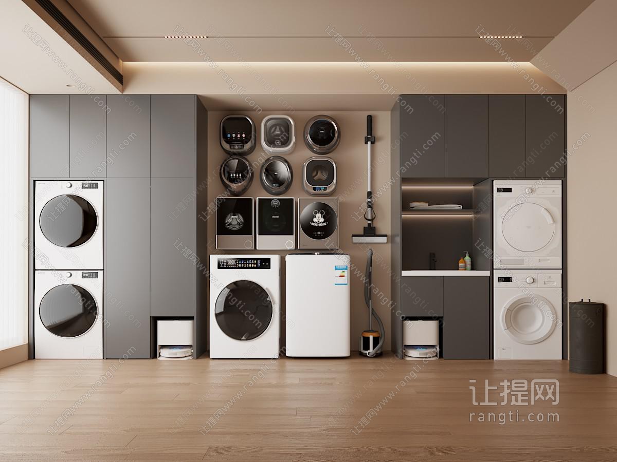 意式洗衣房 洗衣机柜 洗衣机