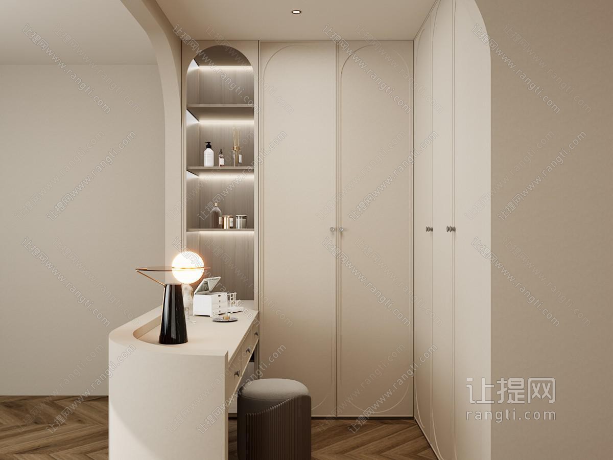 奶油风衣帽间