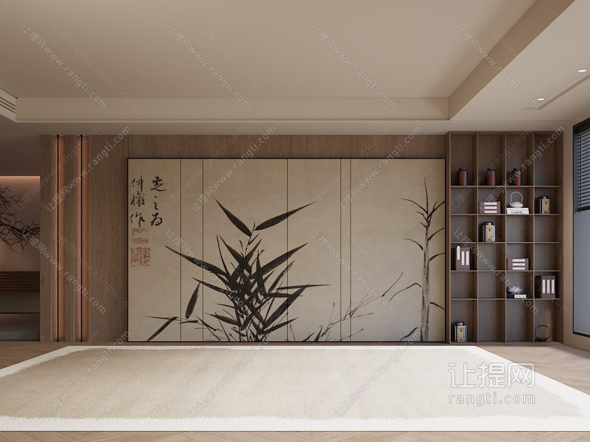 新中式玄关背景墙