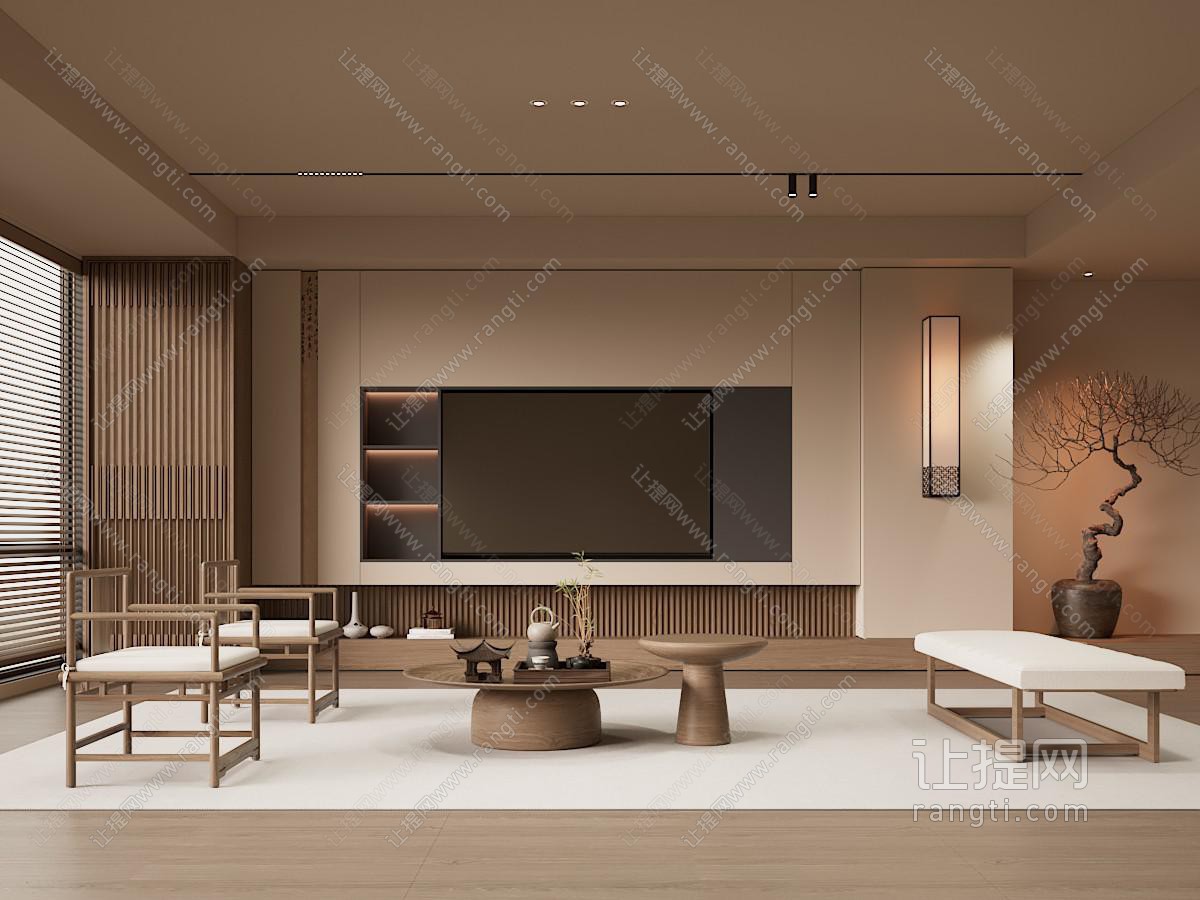新中式中古风客厅