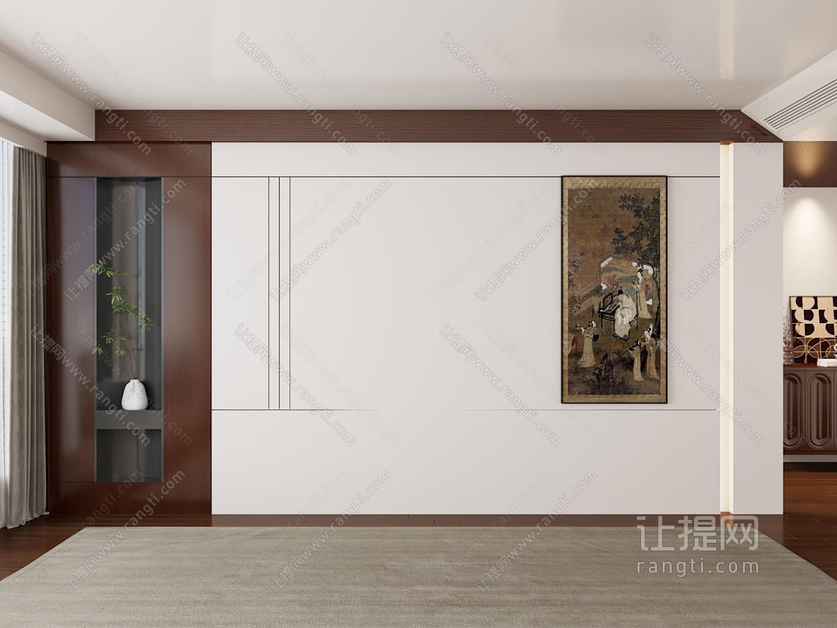 中古风宋式背景墙