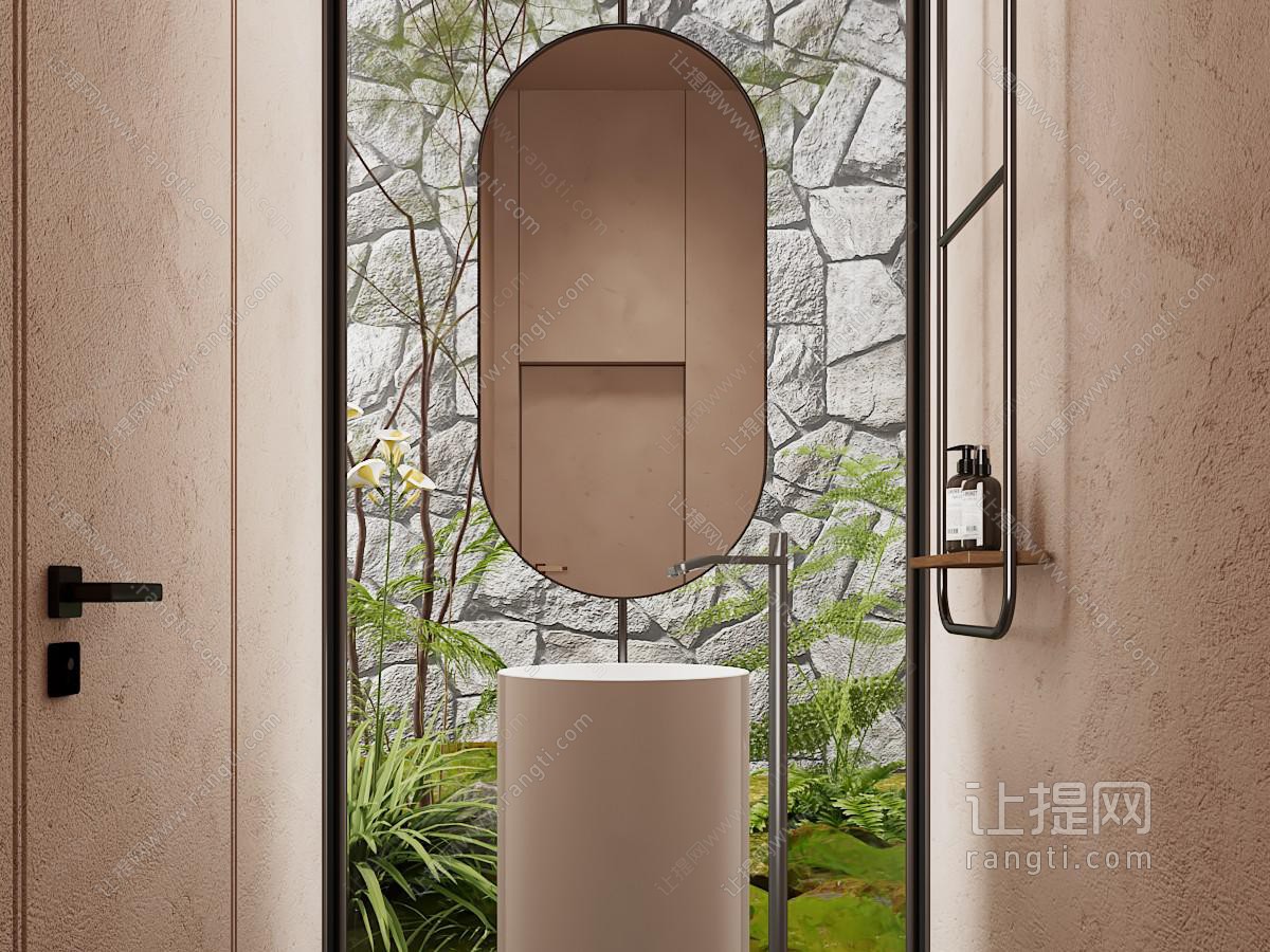 现代简约卫生间洗手台