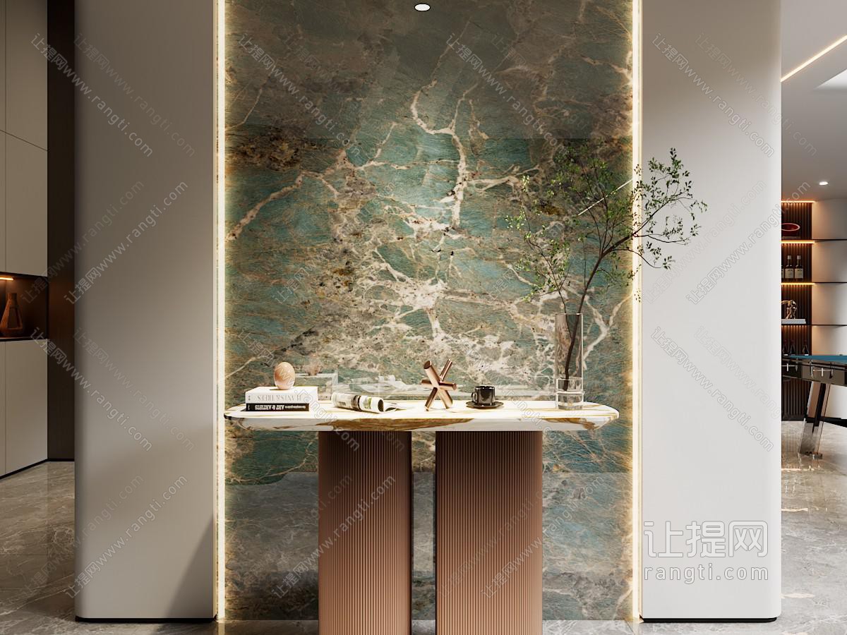 现代大理石端景台 装饰性玄关
