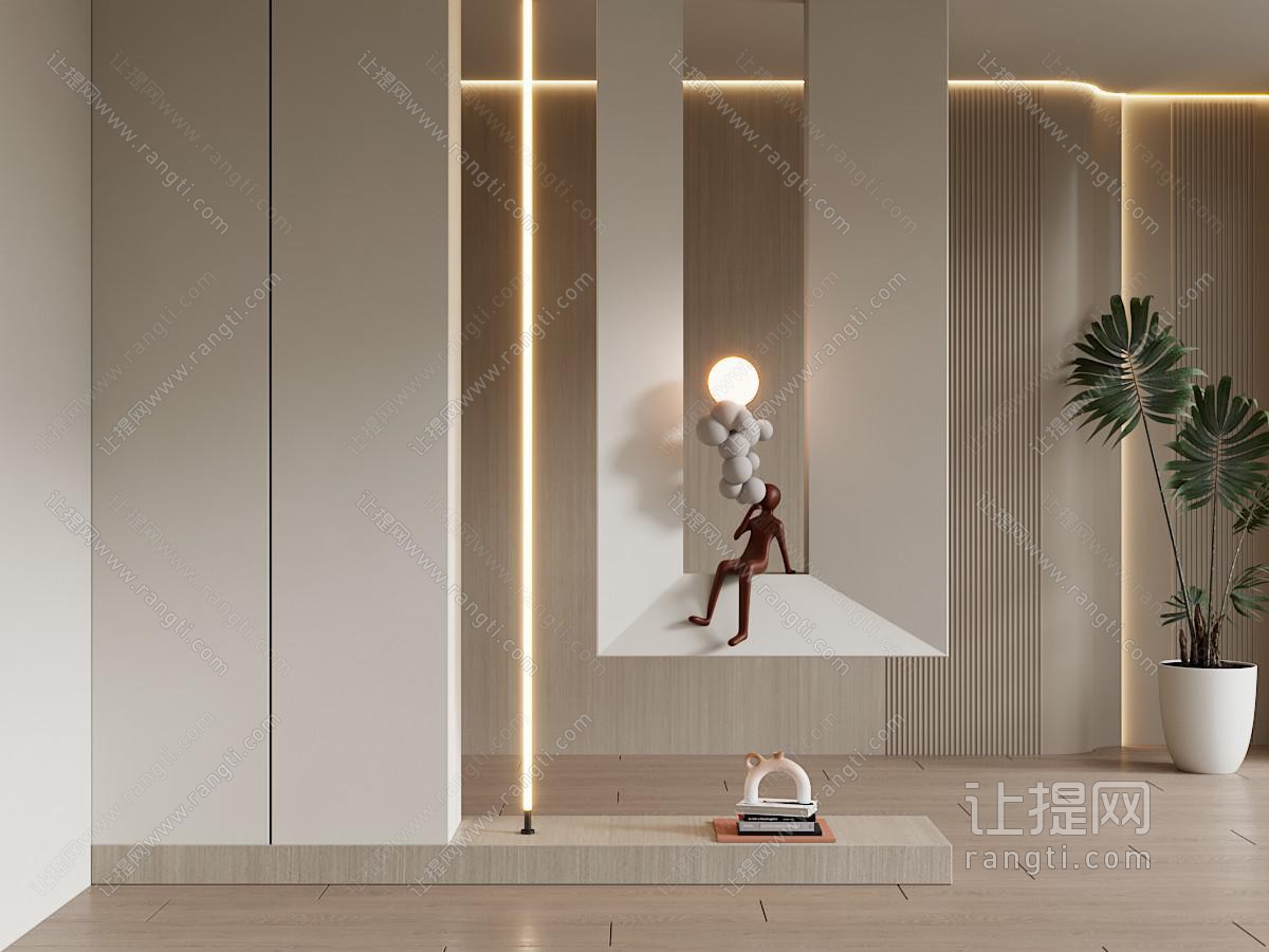 现代奶油风玄关